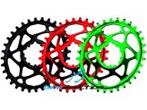 Monocorona ovale AbsoluteBlack integrata spiderless SRAM Truvativ gxp 28, 30, 32, 34 denti nero, rosso, gold e verde acido