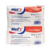 Med's - FarmaTexa - Compresse sterili di garza idrofila per medicazione (25 pezzi) - Misura : 10X10 cm