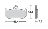 SET PASTIGLIE POSTERIORI SINTERIZZATE SBS 763 LS PER MV AGUSTA BRUTALE 1078 RR, BRUTALE 1090 RR, BRUTALE 910, BRUTALE 989 R