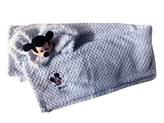 Set 2pz confezione regalo copertina coperta culla carrozzina con dou dou bimbo neonato ellepi Disney baby Mickey cielo TU