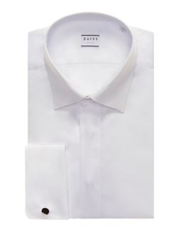 Camicia Collo italiano Tinta Unita Tela Bianco