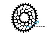 Monocorona ovale AbsoluteBlack integrata Flat spIderless SRAM Truvativ BB30 e PF30 perno corto 30, 32 e 34 denti nera