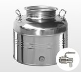 Contenitore inox 20 litri fustino bidone acciaio 18/10 per olio, fusto vino e alimenti