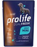 Prolife Cane Dual Fresh Adulto Mini Salmone, Merluzzo & Riso Busta 100 Gr