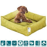 EverGreenWeb Letto per Cani di diverse Taglie color Verde Chiaro, Imbottitura in Schiuma Waterfoam Morbido Lavabile in Lavatrice, Cuccia da Interno con Cuscino Sfoderabile, Materasso per Tutti Animali Domestici