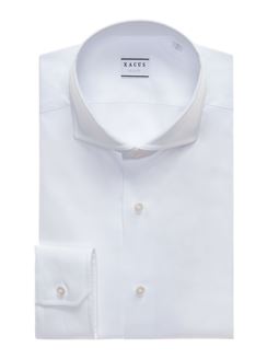 Camicia Collo francese Tinta Unita Twill Bianco