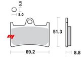 SET PASTIGLIE ANTERIORI SINTERIZZATE SBS 634 HS YAMAHA FAZER 600 1997/2003, FZ6 S2/FAZER S2 2007/2014