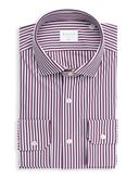 Camicia Collo francese piccolo Righe Twill Bordeaux