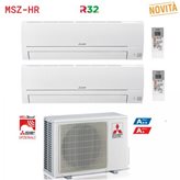 MITSUBISHI ELECTRIC - CLIMATIZZATORE INVERTER DUAL SPLIT 9000+12000 9+12 BTU CLASSE A++ MXZ-2HA50VF R32 LINEA SMART