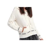 Liu Jo maglia donna aperta maniche lunghe con cappuccio TF3050 MA55L 10604 Light Ivory - Light Ivory, M