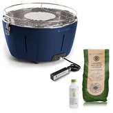 Barbecue da tavolo senza fumo portatile InstaGrill |  PAK con carbone e BioEtanolo inclusi | colore Blu Oceano