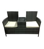 PANCHINA BENCH LOVERS IN PE RATTAN ANTRACITE M
