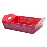 Cesto Cartone effetto Vimini Rosso cm34x29x10