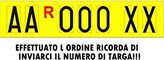 Kit 7 lettere numeri adesivi per targa ripetitrice per portabici