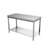 Ristoattrezzature [OFFERTA] Tavolo Acciaio INOX con Ripiano 140x60cm Gambe tonde