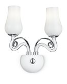 I-ANGEL/AP2 - Applique in vetro bianco a 2 luci rifinitura in cromo 40 watt E14