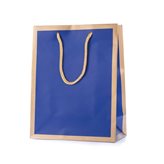 Shopper Carta Gold Frame Blu cm26+9x32