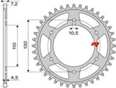 CORONA IN ACCIAIO PER CATENA 525 SUZUKI GSX-R 600/750 2011-2016 - Dentatura : 48 denti