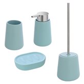 Set accessori bagno turchese Sidney con portascopino incluso