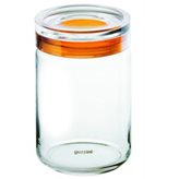 Guzzini Barattolo in vetro  12xh22.5 cm - 1500cc Latina con tappo salvaroma in plastica Arancio