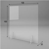 Vesta Schermo Protettivo parafiato da tavolo larghezza 100 cm in plexiglass 100x20xh100 cm - spessore 5 mm per attivit commerciali , uffici che necessitano di protezione consegna 48 ore