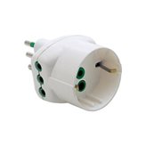 Adaptador Triple Fanton, enchufe 2P+T 10A 2 Tomas 10A schuko 82670-Y