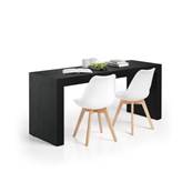 Tavolo da pranzo Evolution 180x60, Nero Frassino con Due Gambe