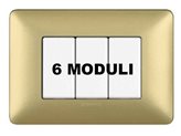 Placca Bticino Matix 6 moduli gold AM4806MGL