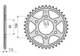 CORONA IN ACCIAIO PER CATENA 525 PER KAWASAKI NINJA 1000 SX 2021/2023 - Dentatura : 39 denti