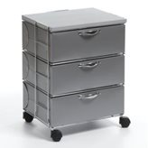 Emporium Cassettiera con ruote 44x35xh57 cm ISOTTA 3 Cassetti portata max 20 kg Grigio