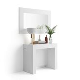 Mobili Fiver Tavolo Consolle Allungabile con porta prolunghe Easy, 45(305)x 90 cm, Bianco Frassino