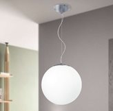 I-LAMPD/S35 BCO - Sospensione Cromo paralume Globo Vetro Bianco Lampadario Moderno E27