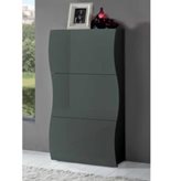 Tecnos Arredamento Scarpiera 3 ante 71x27xh122 cm Grigio Antracite Lucido Laccato contiene ONDA 18 paia in Kit di Montaggio