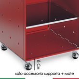 Graepel spa Graepel Supporto ruote con base zincata e 4 ruote h 15 cm per modulo base QBO