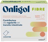 Onligol Fibre - Integratore a base di Psyllium per la regolarità del transito intestinale - Gusto Pesca - 20 buste