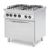 Ristoattrezzature [OFFERTA] Cucina professionale a gas 4 fuochi con forno a gas 4 teglie GN 1/1