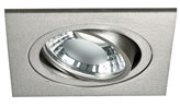 INC-ORIONE-Q6 - Incasso Controsoffitto Faretto Orientabile Quadrato Alluminio Silver Led 6 watt Luce Naturale