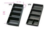 Thermoformed trays for small items, made from plastic for all roller cabs and all trolleys - Model : VP4// H mm : 35