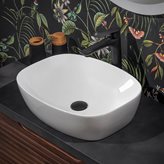 Lavabo d'appoggio 50x38 cm in ceramica bianco lucido