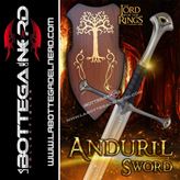 Il Signore degli Anelli - Anduril di Aragorn con incisione + Pannello a muro