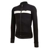 Maglia ciclismo invernale SANTINI maniche lunghe ADAPT WOOL nero - Taglia : L