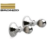 IBB Spa Base Classica finale Set 2 Pezzi per Barra da cucina portautensili rotonda in acciaio Colore Bronzo