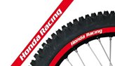 SET ADESIVI BLACKBIRD PER CERCHI CROSS/ENDURO, COLORE ROSSO CON LOGO HONDA