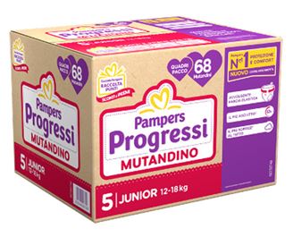 Mutandino Tg.5 Junior Pampers Progressi Quadri 68 Pezzi