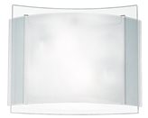 I-RIGHE/PL30 - Plafoniera Quadrata Doppio Vetro Bianco Rigato e Trasparente Lampada Moderna E27