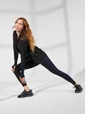 Legging Superslim Bande Laterali Lurex - Colori : Nero-Lurex blu- Taglia : S