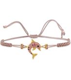 Bracciale Filo Macrame Rosa e Delfino