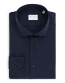 Camicia Collo francese piccolo Tinta Unita Maglia Blu navy