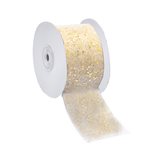 Nastro Tulle con Glitter Oro cm6x50m