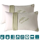 EverGreenWeb Cuscini Memory Foam Cervicale misura 40x70 alti 15 cm, Fodera Aloe Vera Oli Essenziali, Imbottitura Piuma Memory effetto Piuma D'oca, Guanciali Letto Modello Saponetta Traspirante e Indeformabile,adatti a tutti i materassi e letti